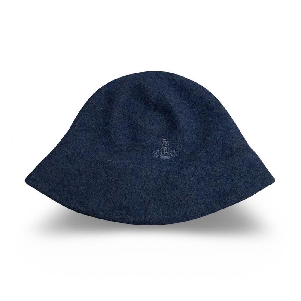 Vivienne Westwood Navy Wool Bucket Hat